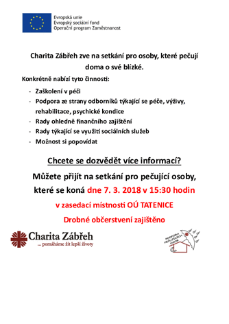 Charita Zábřeh - setkání s občany v Tatenici